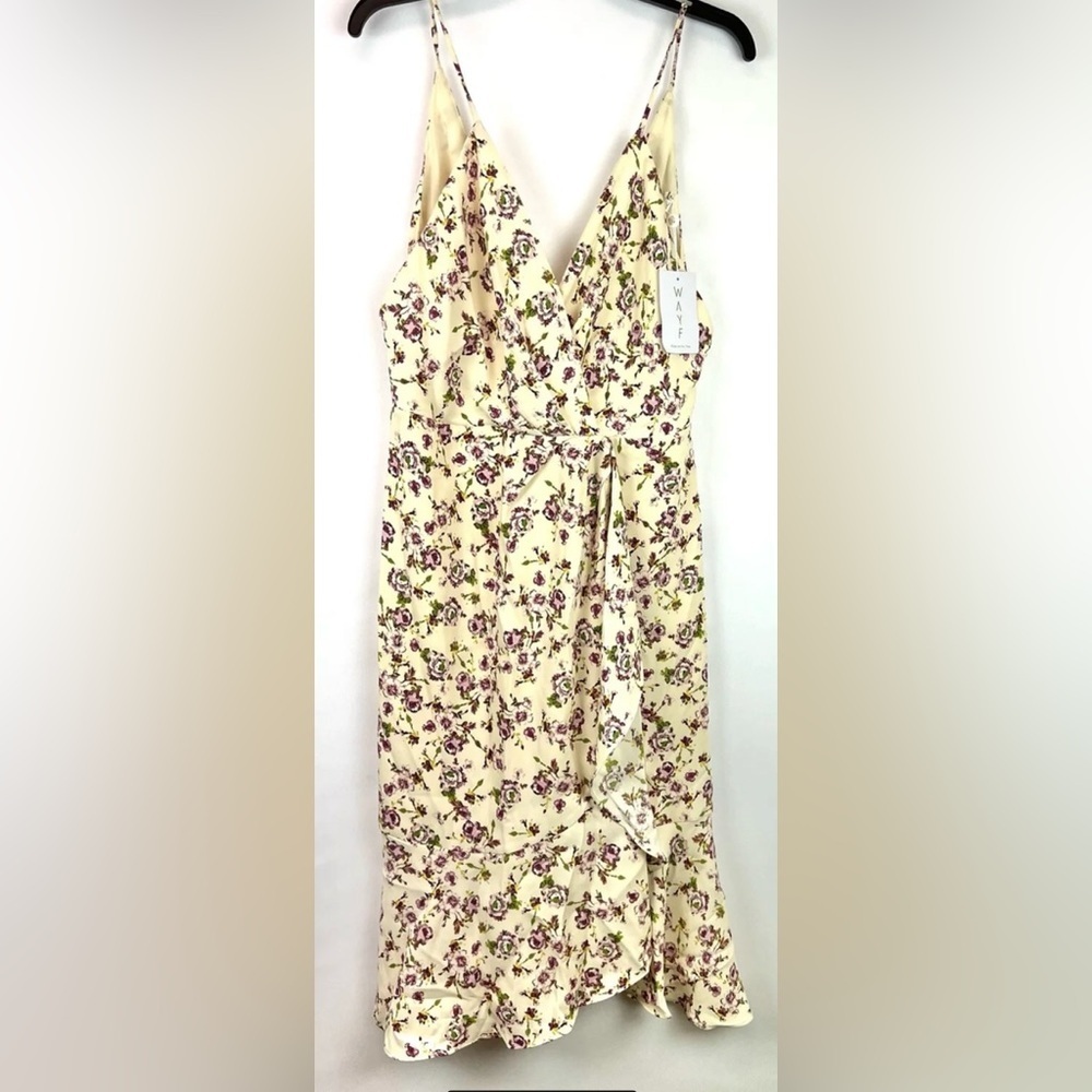 Wafy Women’s Sleeveless Yellow Floral Midi Dress Size L